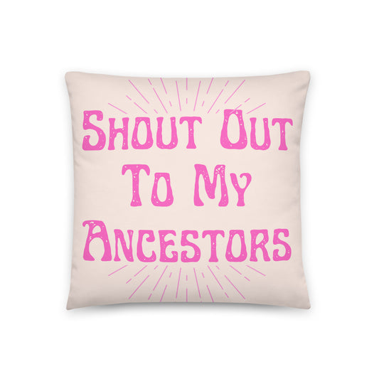 Reversible Pink & White Swirl Shout Out to My Ancestors Throw Pillow